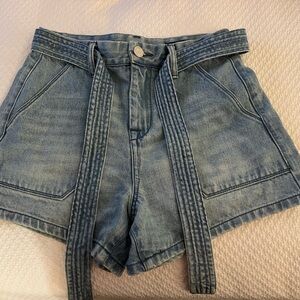 Blank NYC Light Blue Jean Shorts with Belt, EUC